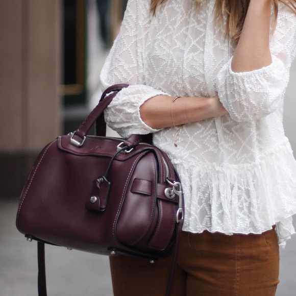 Coach Ace Satchel Shoulder Crossbody Burgundy Bag - Picture 14 of 16